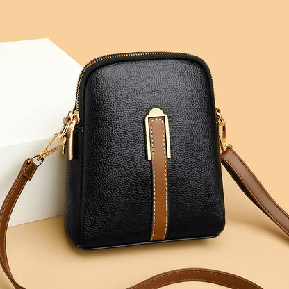 【6 colores】Bolsos de mujer modernos de piel auténtica
