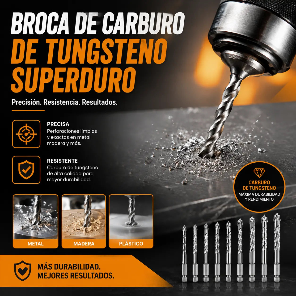 🥇【3+4+5+6+8+10+12+14+16mm】Broca excéntrica de acero de tungsteno superduro de séptima generación con borde dentado