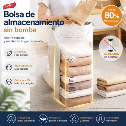 🧳【Juego de 3 piezas】💨 Bolsas de almacenamiento al vacío compresibles grandes: No se necesita bomba, diseño a prueba de fugas ✈️