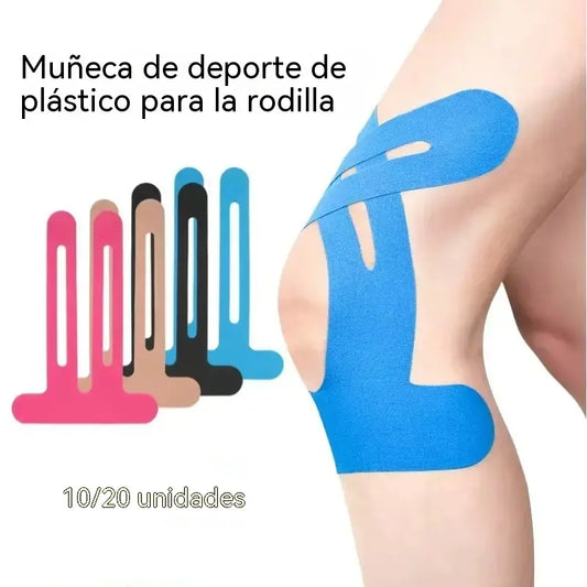 Cinta kinesiológica precortada para rodillas (10 unidades)