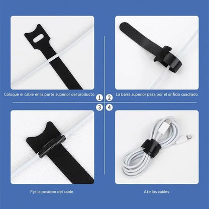 🔥【Paquete de 50】Bridas de velcro multiusos para cables, que se pueden usar para asegurar cables de datos y cables de carga, y son reutilizables.