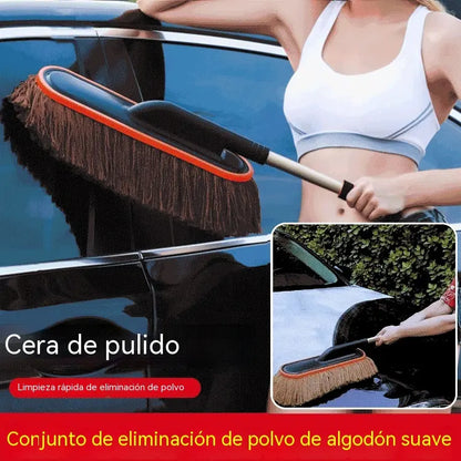 🚗🧹 Cepillo Limpiador Multiusos para Vehículo, Elimina Polvo y Nieve, Cerdas de Algodón Reforzadas