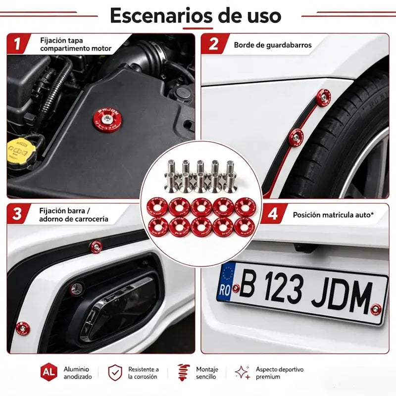 📢📢 ¡50% DE DESCUENTO! ⏰ 20 espaciadores universales para tornillos de automóviles