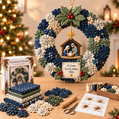 ⏰ POSLJEDNJI DAN! 50% POPUSTA ✨ Napravite božićni vijenac koji ćete s ponosom pokazati 🎄❤️ Komplet za izradu (3D tehnika umetanja tkanine) s uključenim podukama i vodičem.