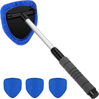 🎁【1 pieza de plástico triangulares + 4 fundas de tela】Fregona telescópica para lavado de coches