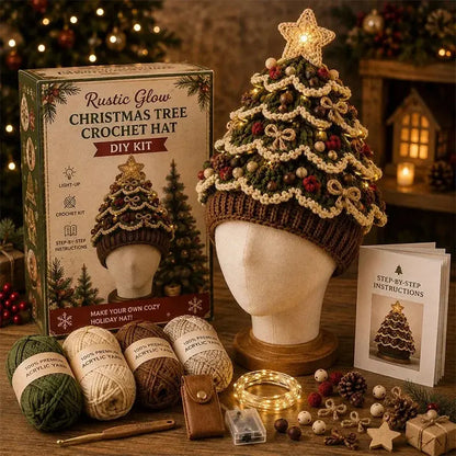 🧵🎄Oblíbená sada na háčkování vánočního stromečku a čepice