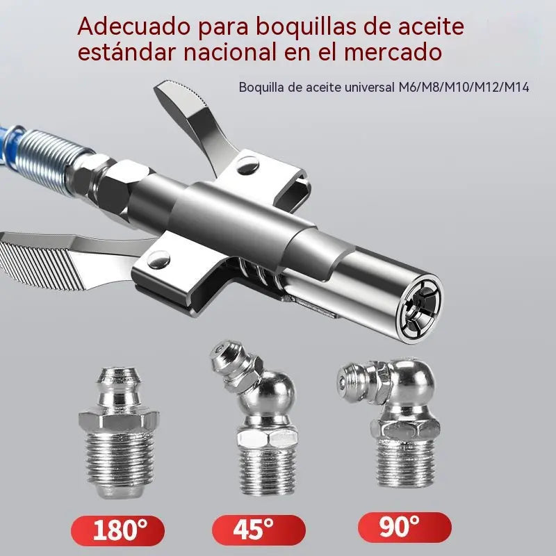 🔩🔧Engrasador autoblocante de alta presión con abrazadera de bloqueo de doble asa
