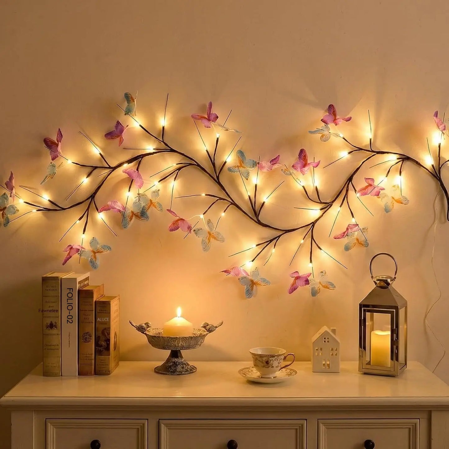 ✨ Luces LED Flexibles en Forma de Enredadera con Mariposas – Decora tu Hogar con un Ambiente Mágico y Cálido 🦋💡