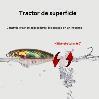 🐟🎣【6 piezas】Cebo de hélice de tractor biónico Minnow