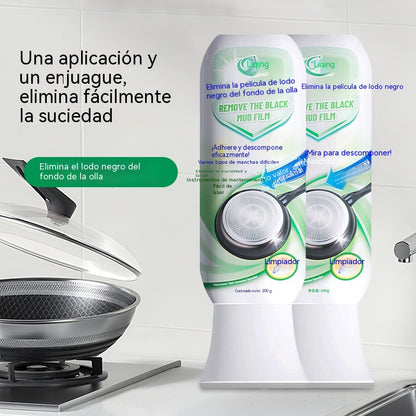 ⏰ Eliminación de residuos de lodo quemado: disuelve la grasa carbonizada persistente en 5 minutos, no tóxico y sin necesidad de frotar 🍳📦