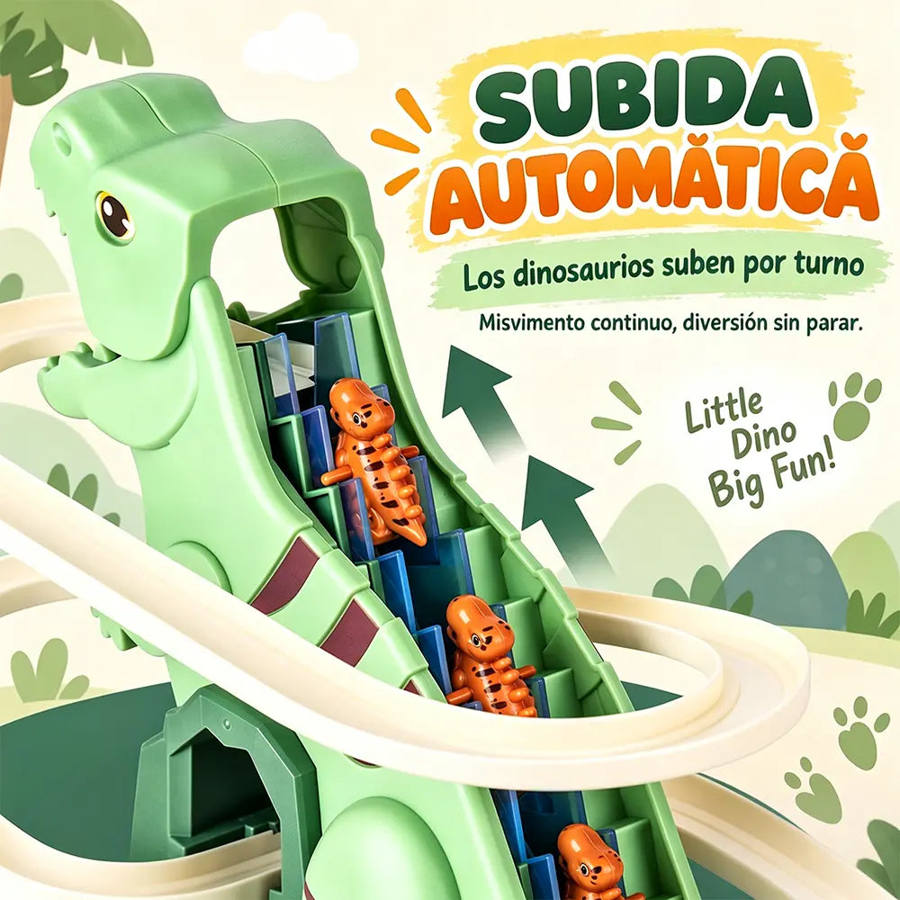 🦖🚂 Pista Eléctrica de Dinosaurios para Niños | Juguete de Aventuras con Dinosaurio Trepador y Pista Modular