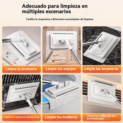 🔥【Juego de 4 piezas】Fregona sin enjuague🧹🏠 con diseño de pinza para paños, para que la limpieza del hogar sea más fácil