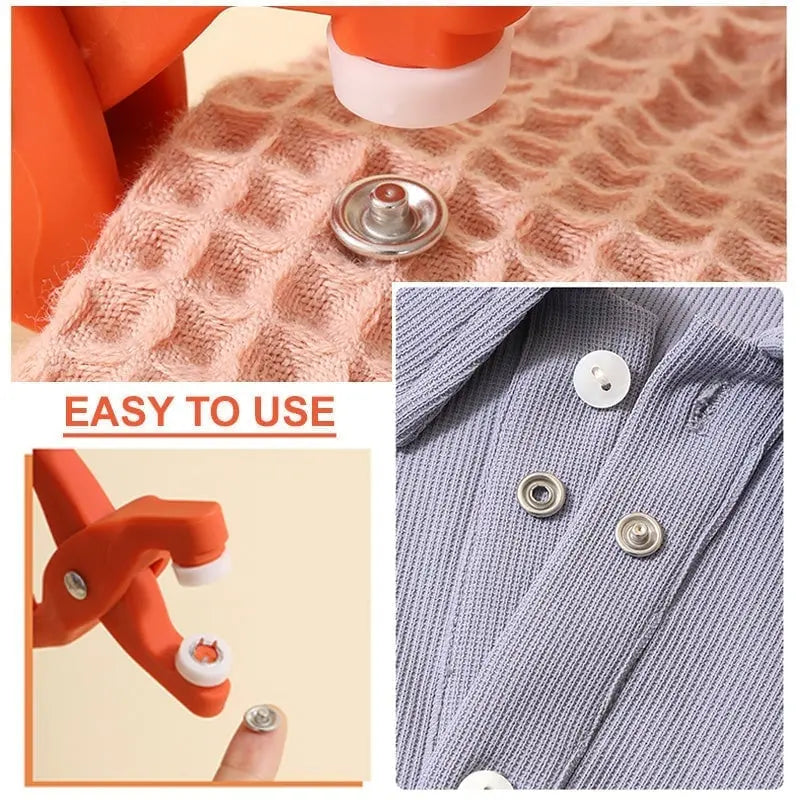 👕Alicates de instalación + 150 botones🧵 Pinza para Colocar Botones sin Coser + 150 Botones Incluidos – ¡Repara tu Ropa en Segundos! ✨
