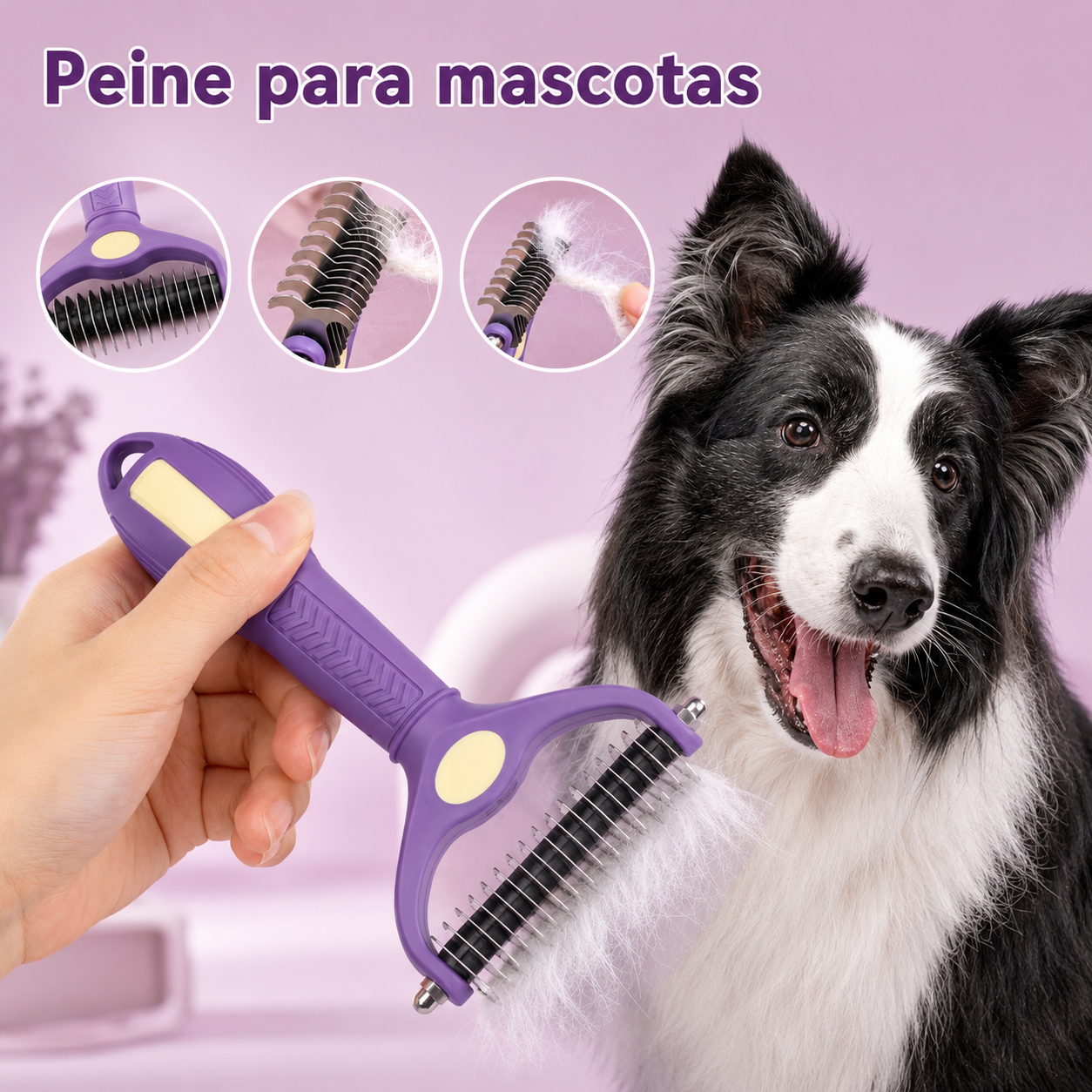 🔥🐕🐱【Compra 1, llévate 1 gratis】Peine multifuncional 3 en 1 para desenredar el pelo de mascotas, peine para eliminar el pelo de perros y gatos