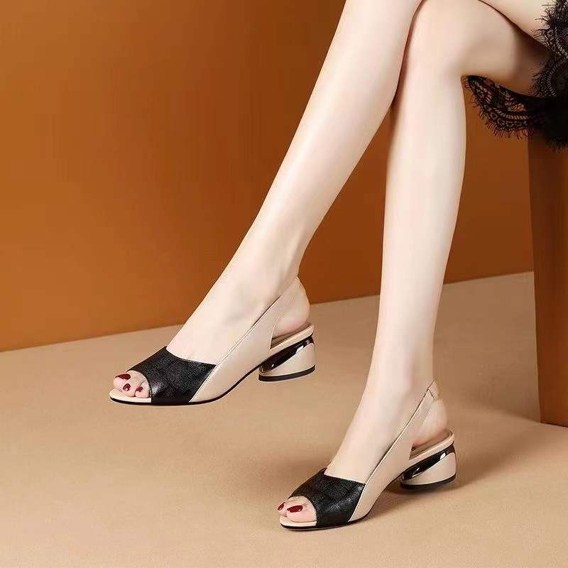 【35-43】 Nuevas sandalias romanas de mujer con tacón grueso y punta abierta de verano