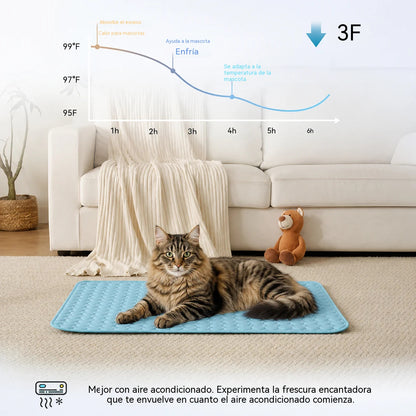 📢 ¡50 % de descuento 🔥! Alfombrilla refrescante para mascotas (no requiere llenado de agua) 🧊 — Fabricada en tejido Oxford transpirable; apta para todo tipo de camas o jaulas para mascotas.