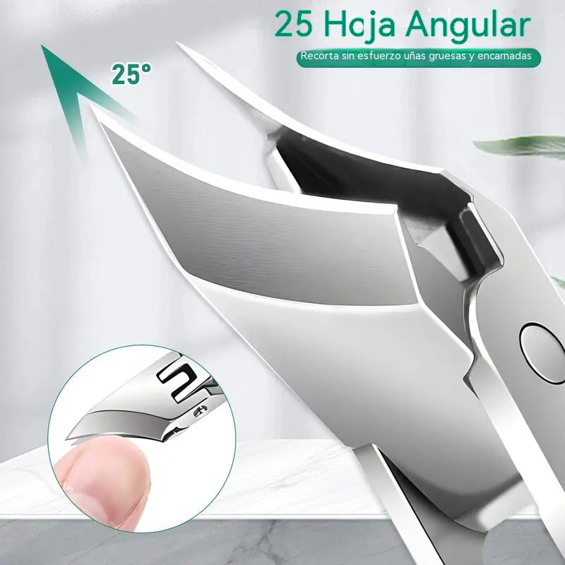 🔥 Cortaúñas antisalpicaduras con borde inclinado de 25° (juego de 3 piezas)