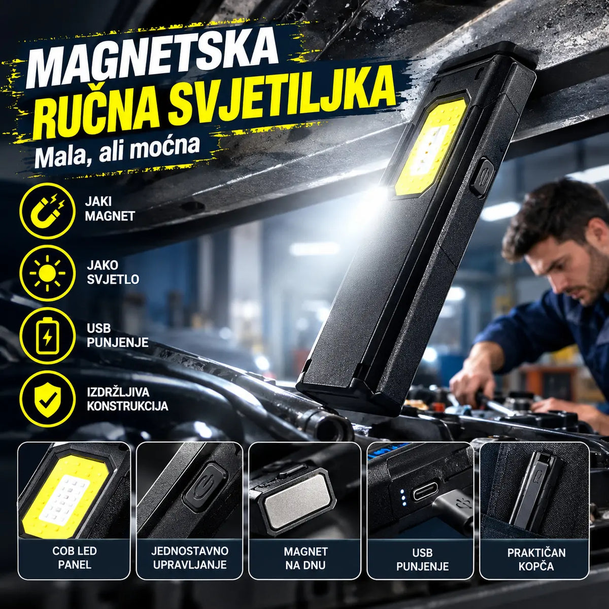 【Kupi 1, dobi 1 gratis】Višenamjenska magnetska mini svjetiljka – iznimno jaka, s dugim trajanjem baterije.