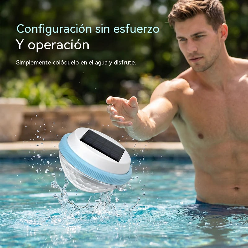 Luz flotante LED solar para piscinas