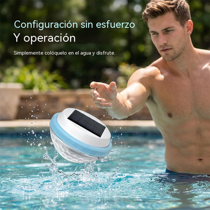 Luz flotante LED solar para piscinas