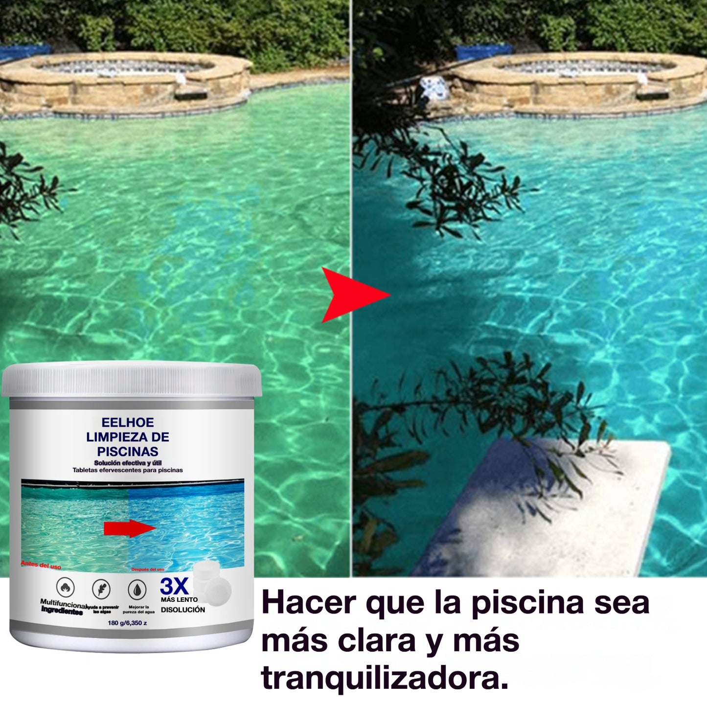 🔥Compre 1 y obtenga 1 gratis（2 botella）Pastillas efervescentes para la limpieza de piscinas