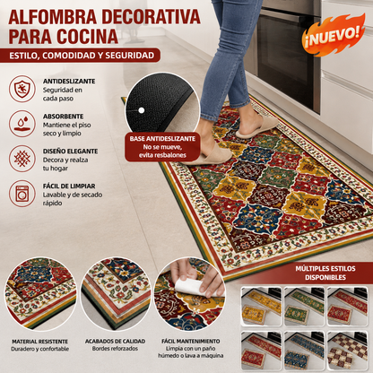 【40x60 + 40x120 cm】Alfombra de suelo antideslizante, resistente a las manchas y altamente absorbente.