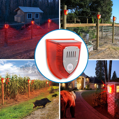 Alarma solar, luz de alarma antirrobo con sensor de cuerpo humano, repelente de animales ultrasónico
