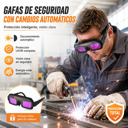🕶️ Gafas de soldar con oscurecimiento automático: protegen contra la luz intensa, ofrecen doble protección y resguardan frente al deslumbramiento y los rayos UV.
