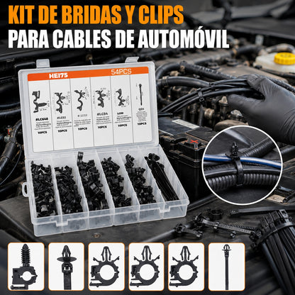 【54PCS】Clips de fijación y bridas para mazos de cables de automoción