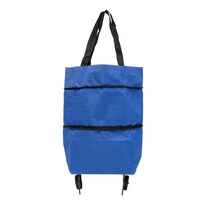 【Producto más vendido】Bolsa de compras plegable y tipo mochila 2 en 1, bolsa/carrito de compras ligero con ruedas