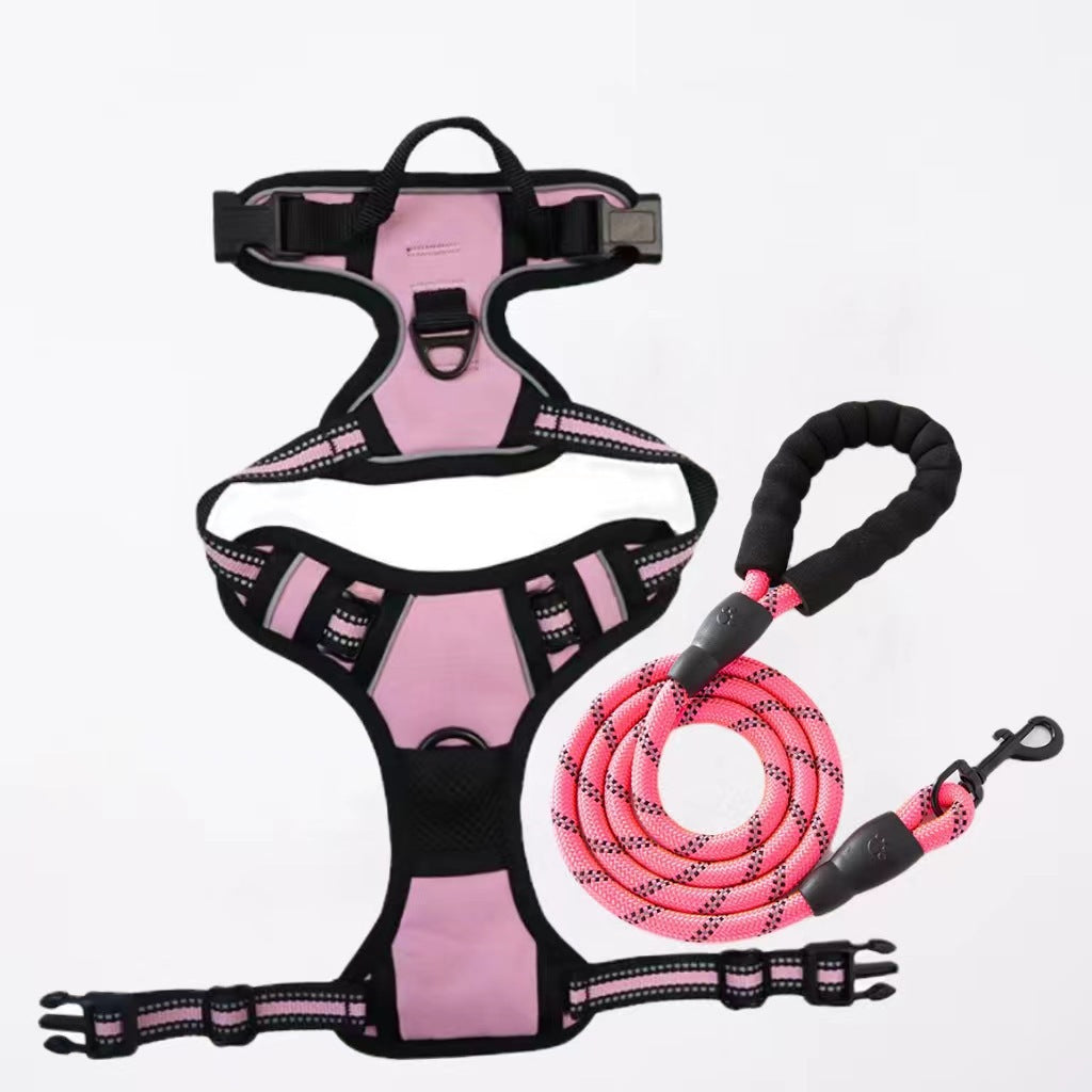 💥【Chaleco + cordón reflectante】Chaleco porta-correa para mascotas de 4 a 45 kg [con correa]