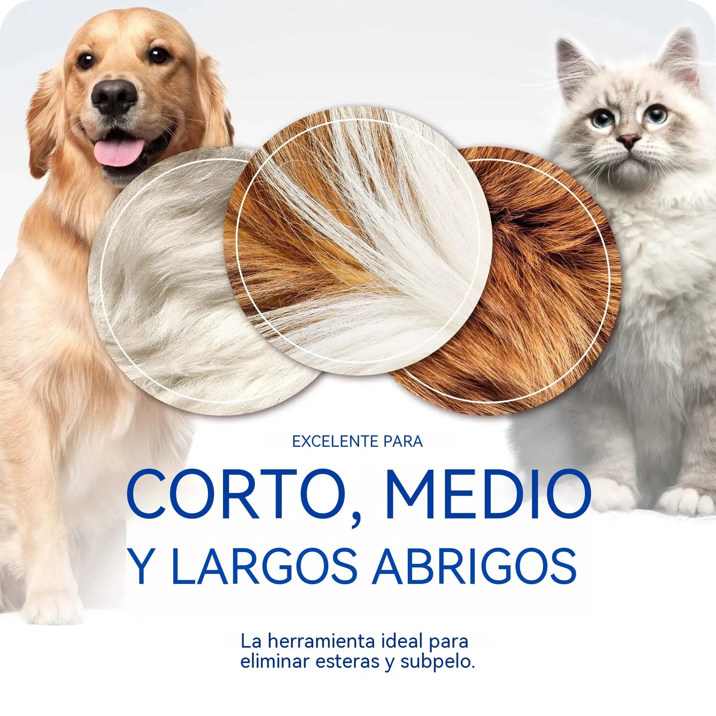 🐕🐱【2 piezas 22 euros】🐾 Herramienta profesional para eliminar el pelo muerto de perros y gatos: suave, eficaz y un hogar libre de pelo ✨💖