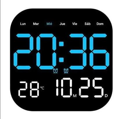 Reloj digital para el hogar y la oficina: ¡despierte suavemente y olvídese de las alarmas molestas! Brillo ajustable, funcionamiento silencioso por la noche. También muestra la temperatura. Un compañero fiable para su día a día. 🌙