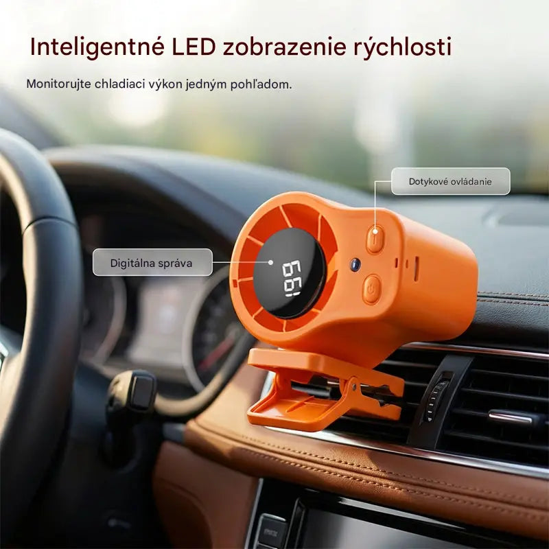 🌀 Hands-free ventilátor s LED displejom, integrovaným klipom a 199 nastaviteľnými rýchlosťami