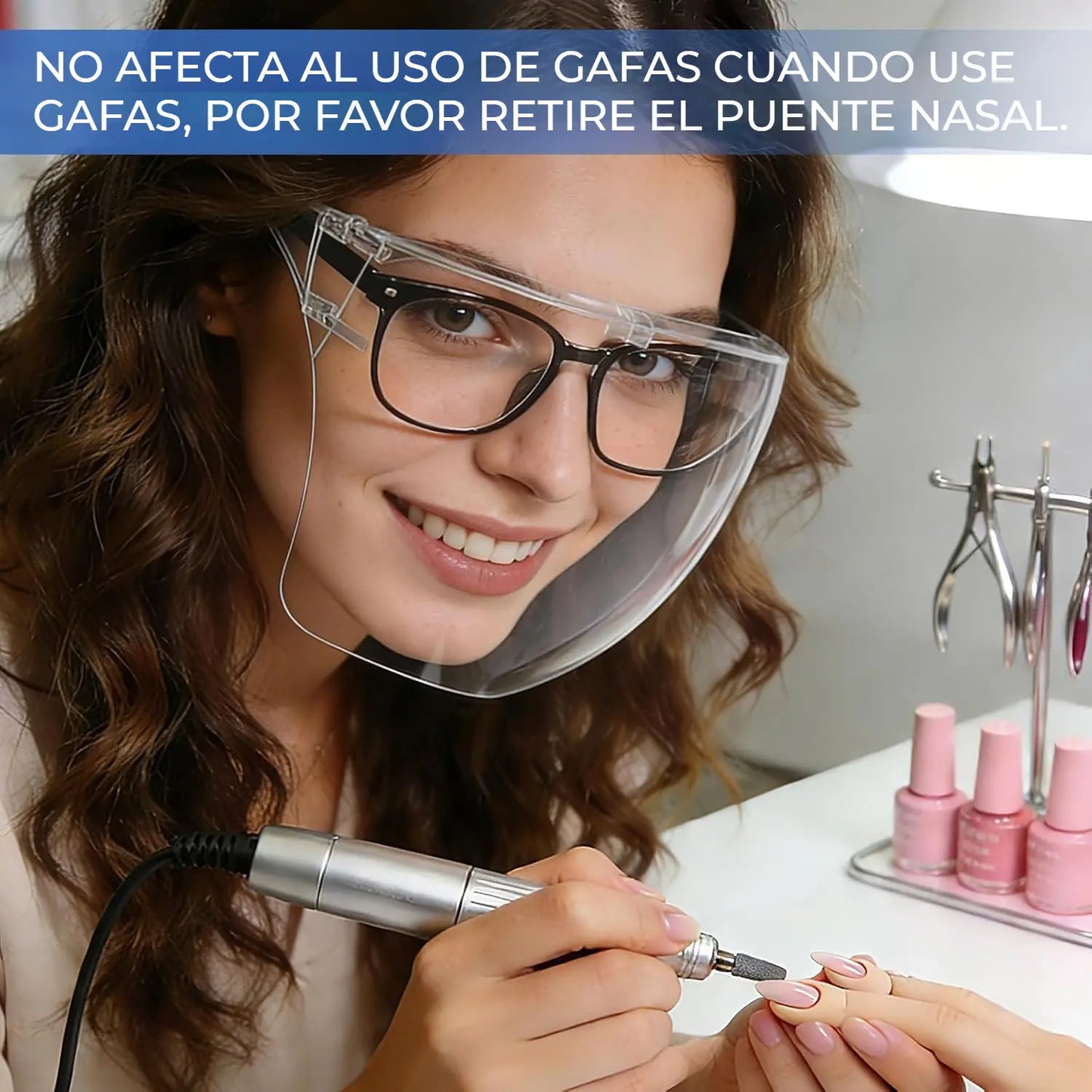 🛡️Protector facial  Protege contra gotas, niebla, viento, ojos, polvo y humos.