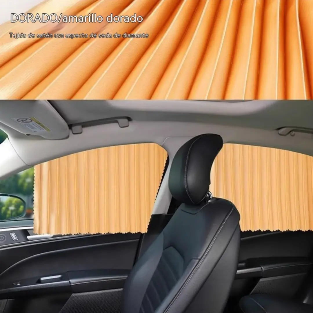 🔥【Juego de 4 piezas】 Cortina parasol con riel deslizante para ventana de coche y aislamiento térmico