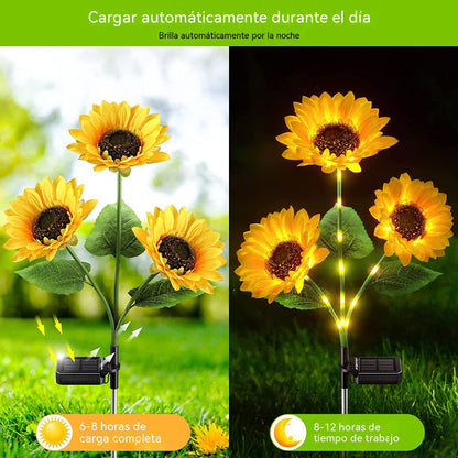 🌻[2 piezas 30 euros]Luces solares de girasol – Decoración brillante para el jardín ✨🌿