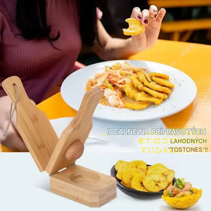 🍌 Dřevěný lis 2 v 1 na tostones a plantainy