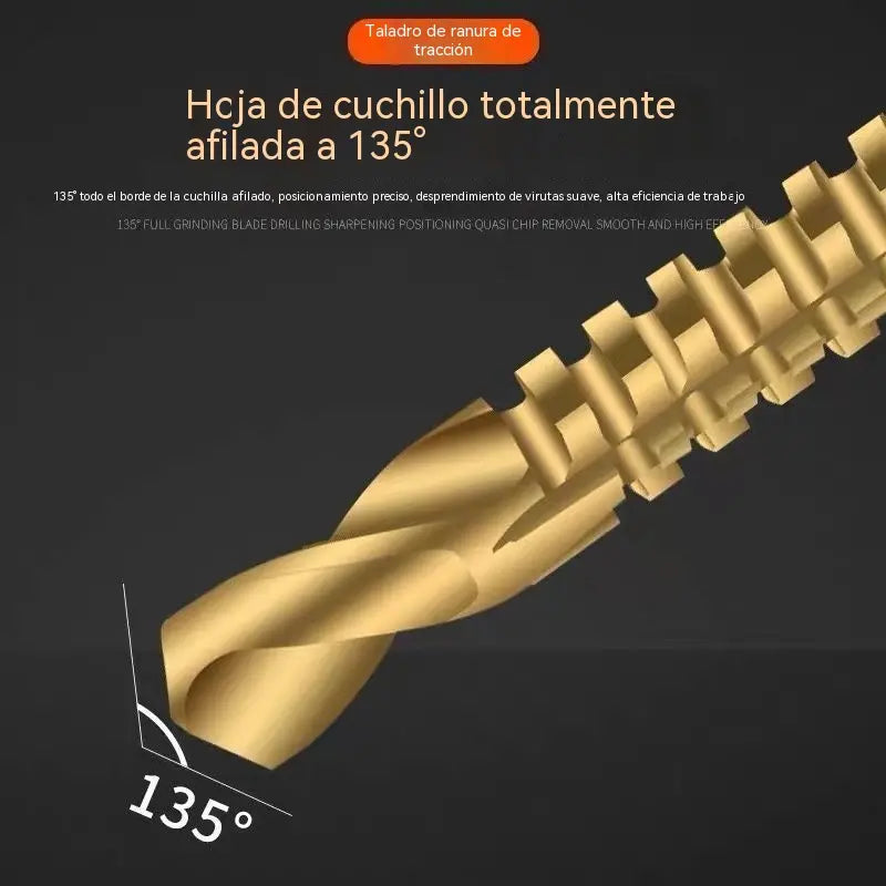 【Juego de 6 piezas】⚙️ Juego de brocas helicoidales: fabricadas en acero rápido, con recubrimiento de titanio y aptas para diversos materiales 🧰