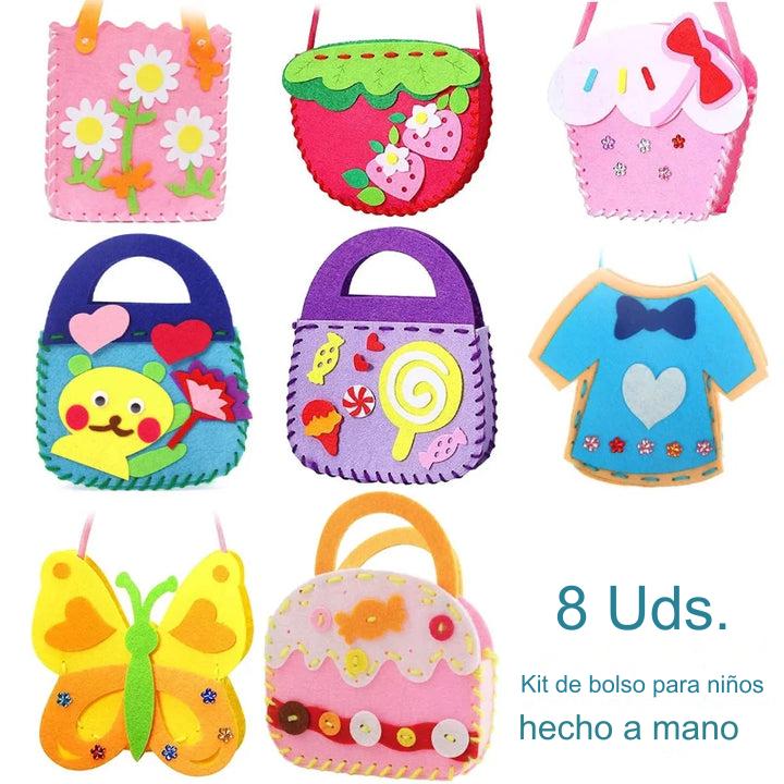 【8 piezas】Bolsos infantiles hechos a mano no tejidos DIY, el mejor regalo para los niños