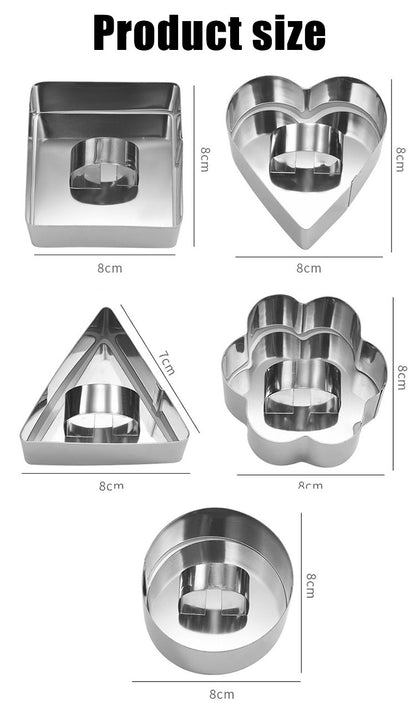 【5/10 piezas】Moldes para hornear de acero inoxidable de múltiples formas