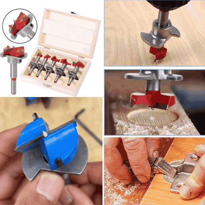⚙️【Un juego de 5 piezas】🛠️ Juego de Brocas Forstner Ajustables con Posicionamiento Preciso de Carburo 15-35 mm