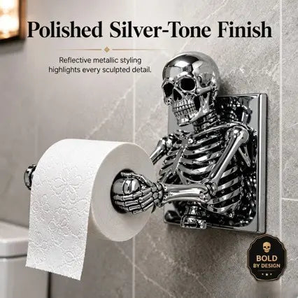 💀✨Soporte para papel higiénico con forma de esqueleto