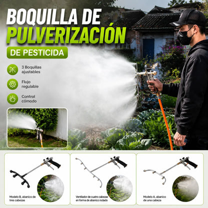 Nueva pistola pulverizadora de área amplia con niebla fina de cuatro cabezales en forma de abanico de acero inoxidable a prueba de óxido