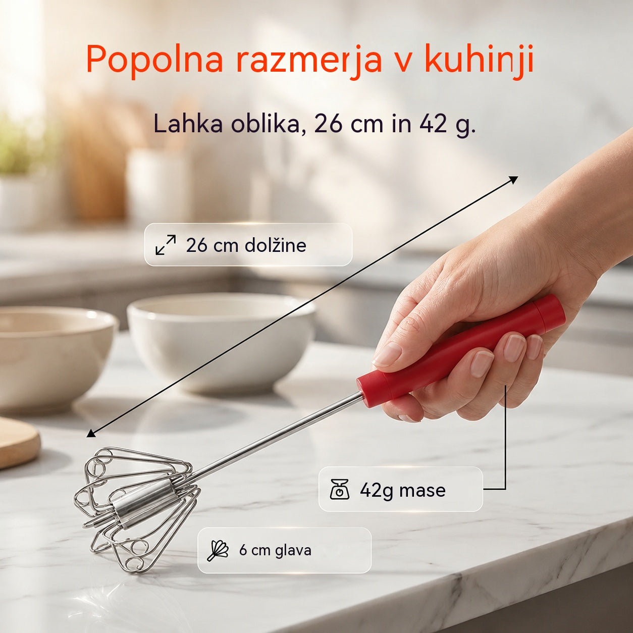 🥳Kupite 1, dobite 1 gratis🥳💞Prodanih več kot 50.000 enot!🥚💪 50 % popusta! Polavtomatska ročna metlica za jajca: pritisnite in zavrtite – elektrika ni potrebna. Stepe jajca in smetano v nekaj sekundah. Prijazno do vaših zapestij! ✨🧁