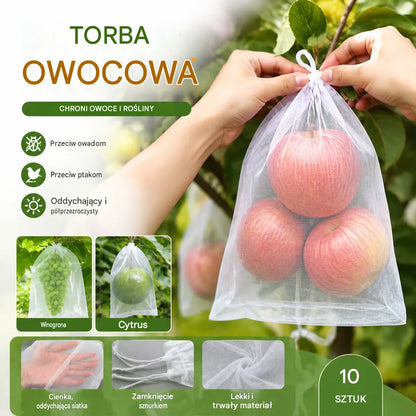 【50 sztuk】Siatka na owady i muszki owocowe, siatka ochronna drzew ozdobnych przed ptakami, worki siatkowe ogrodowe do ochrony kwiatów, roślin, owoców i warzyw