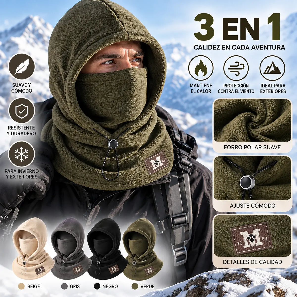 Sudadera con capucha de forro polar 3 en 1, imprescindible para practicar ciclismo al aire libre en otoño e invierno.