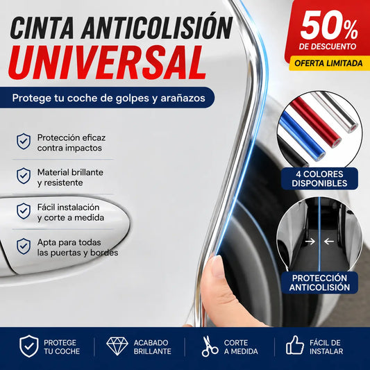 💥【10M】🚗🚗 Cinta protectora universal contra impactos para puertas, capó y maletero del coche