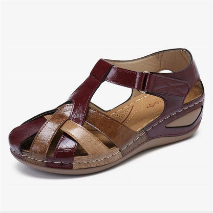💞【35-43】Sandalias de suela gruesa de piel suave hueca para mujer