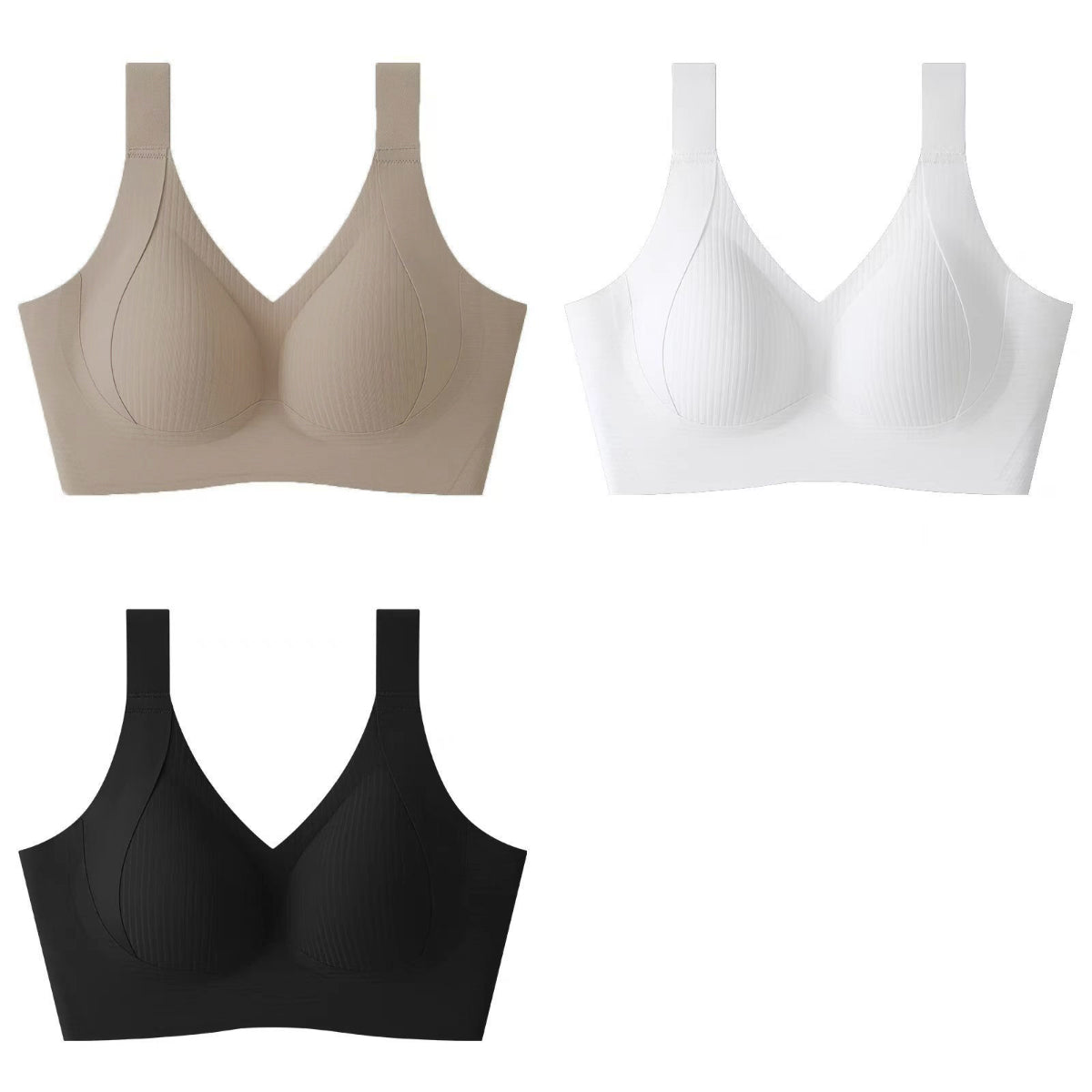 😍【Paquete de 3】Sujetador inalámbrico de una pieza para mujer❤️【40-95 kg】